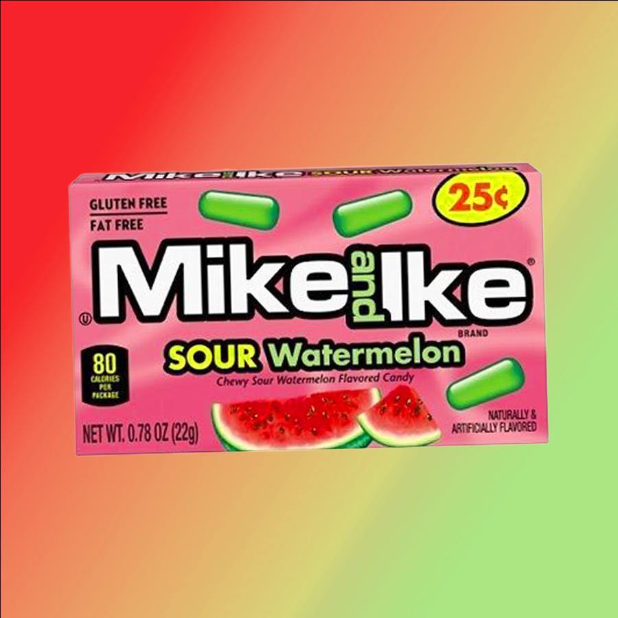 Mike and Ike Sour Watermelon savanyú görögdinnye ízű cukorkák 22g