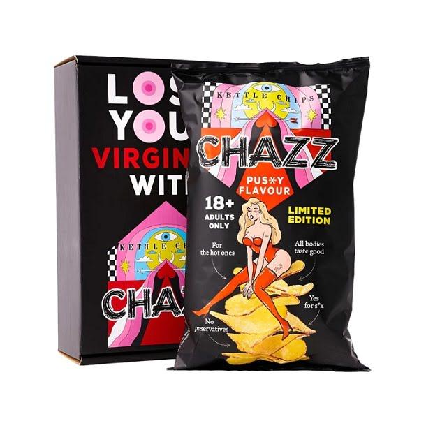 Chazz vagina ízű burgonyachips ajándékcsomagban 90g