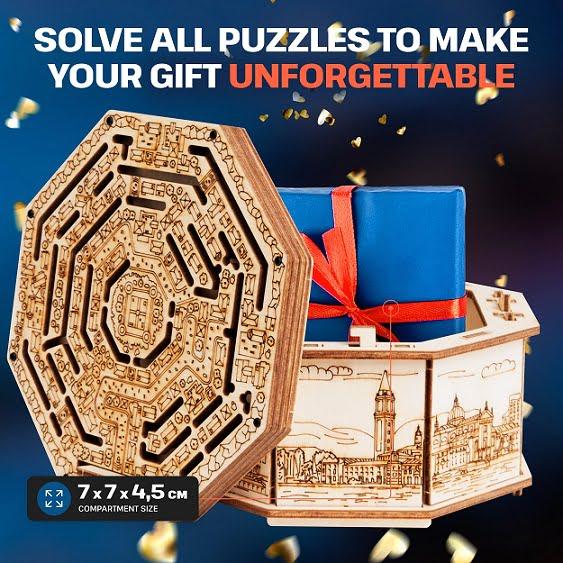 ESCWELT - 3D Logikai doboz rejtett tárolóval - Secret Maze Box